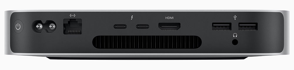 Apple Mac mini M2 back view of ports