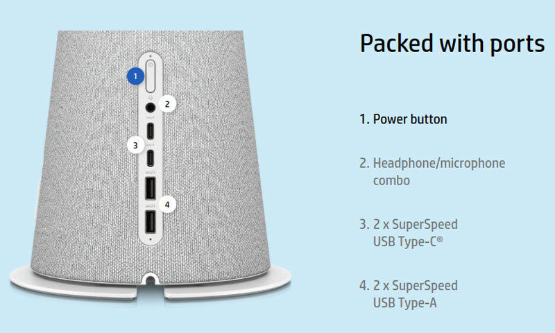 HP Chromebase ports